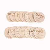 Wooden Engraved Words Monthly Milestone Card Set