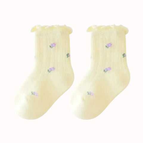 Ruffle Floral Short Socks