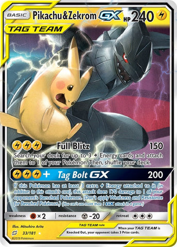 Pikachu & Zekrom GX - 33/181