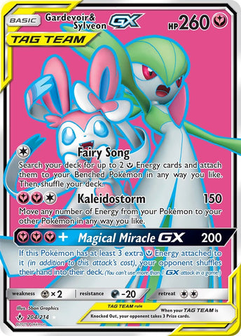 Gardevoir & Sylveon GX (204) (Full Art) - 204/214