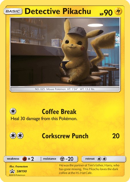 Detective Pikachu - SM190 - PSA 8 - Cert #129940812