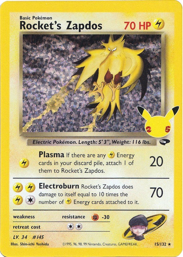 Rocket's Zapdos - 15/132 - (Celebrations: Classic Collection)