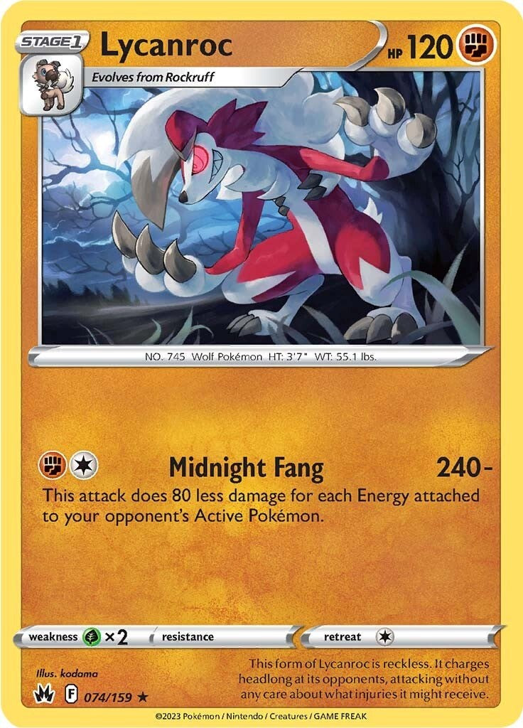 Lycanroc - 074/159 - (SWSH: Crown Zenith)