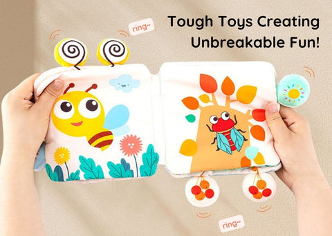 Fluttery Harmony - Soft Rattle Book For Babies