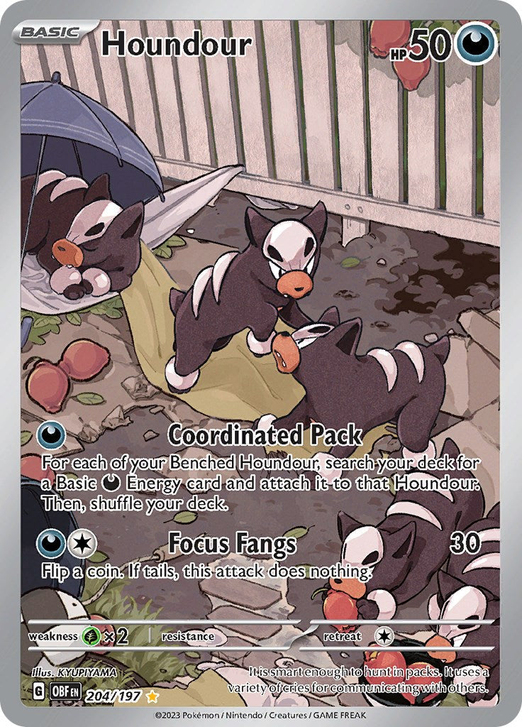 Houndour - 204/197 - 204/197 - (SV03: Obsidian Flames)