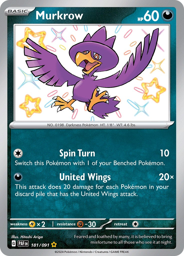 Murkrow - 181/091 - (SV: Paldean Fates)