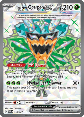 Teal Mask Ogerpon ex - 190/167 - 190/167 - (SV06: Twilight Masquerade)