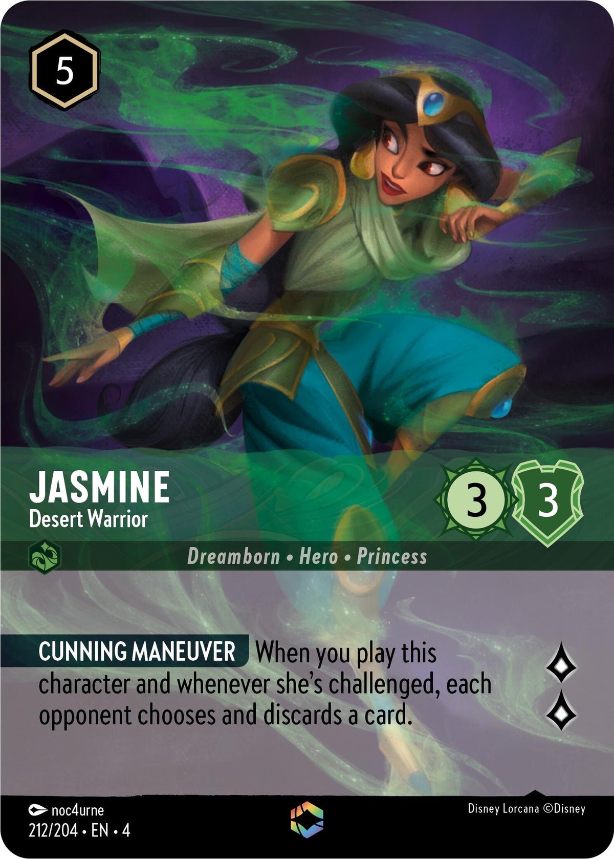 Jasmine - Desert Warrior (Enchanted) - 212/204 - (Ursula's Return)