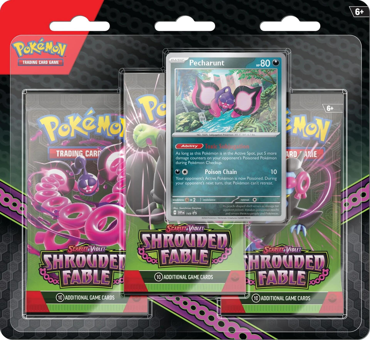 Pokemon TCG: Shrouded Fable 3 Pack Blister [Pecharunt]