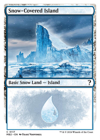 Snow-Covered Island (White Border) - 117 - (Mystery Booster 2)