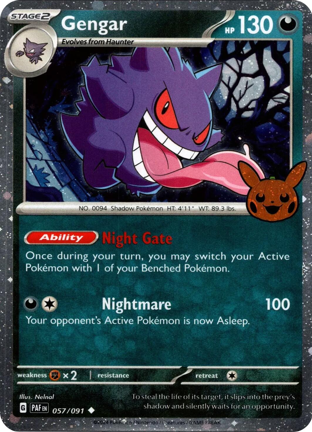 Gengar (Cosmos Holo) - 057/091 - (Trick or Trade BOOster Bundle 2024)