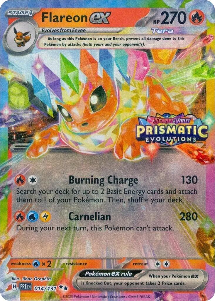 Flareon ex - 014/131 (Prismatic Evolutions Stamp) - 014/131 - (Miscellaneous Cards & Products)