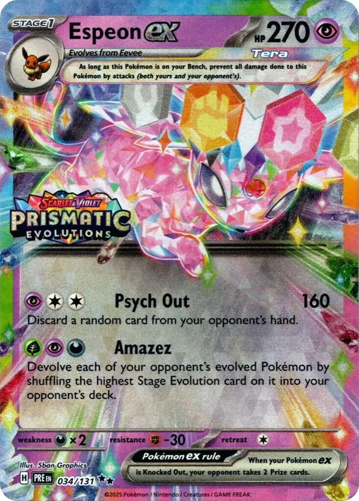 Espeon ex - 034/131 (Prismatic Evolutions Stamp) - 034/131