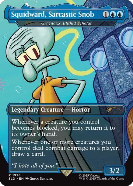 Squidward, Sarcastic Snob - Grazilaxx, Illithid Scholar - 1928 - (Secret Lair Drop Series)