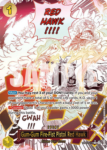 Gum-Gum Fire-Fist Pistol Red Hawk (Alternate Art) - OP11-114 - (A Fist of Divine Speed)