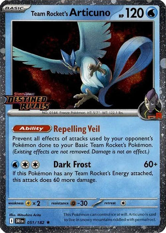 Team Rocket's Articuno - 051/182 (Cosmos Holo) (Destined Rivals Stamp) - 051/182