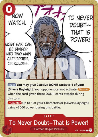 To Never Doubt--That Is Power! - OP12-016 - (Legacy of the Master)