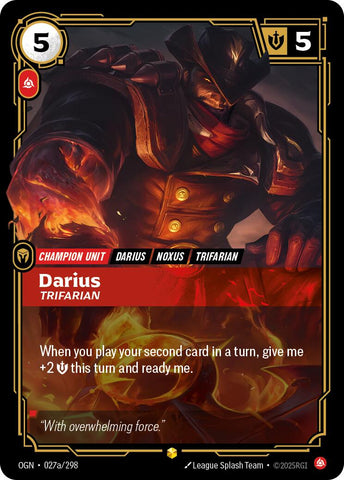 Origins - Darius, Trifarian (Alternate Art) 027a/298