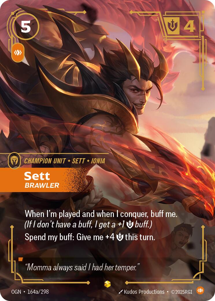 Origins - Sett, Brawler (Alternate Art) 164a/298