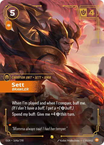 Origins - Sett, Brawler (Alternate Art) 164a/298