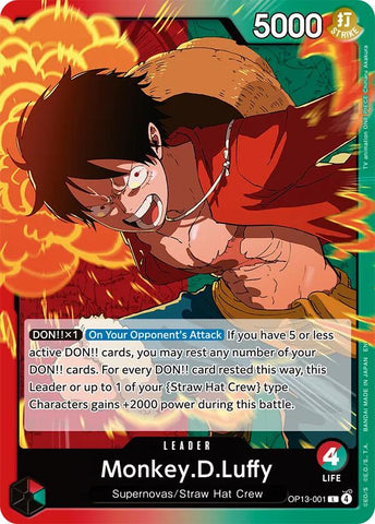 Monkey.D.Luffy (001) - OP13-001 - (Carrying On His Will)
