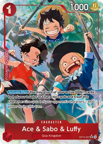 Ace & Sabo & Luffy (Alternate Art) - OP13-007 - (Carrying On His Will)