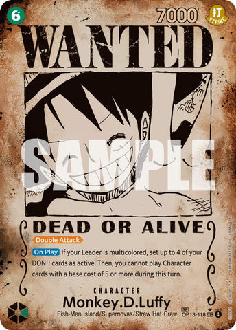 Monkey.D.Luffy (118) (Wanted Poster) - OP13-118