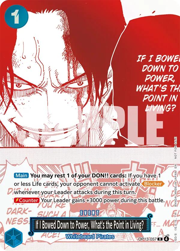 If I Bowed Down to Power, What's the Point in Living? (3rd Anniversary Treasure Campaign Pack) - OP13-057 - (One Piece Promotion Cards)