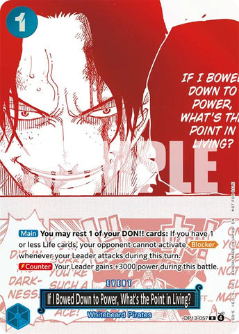 If I Bowed Down to Power, What's the Point in Living? (3rd Anniversary Treasure Campaign Pack) - OP13-057 - (One Piece Promotion Cards)