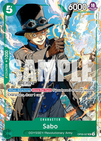Sabo - OP09-027 (3rd Anniversary Tournament 3 Brothers Pack) - OP09-027 - (Carrying On His Will: 3rd Anniversary Tournament Cards)