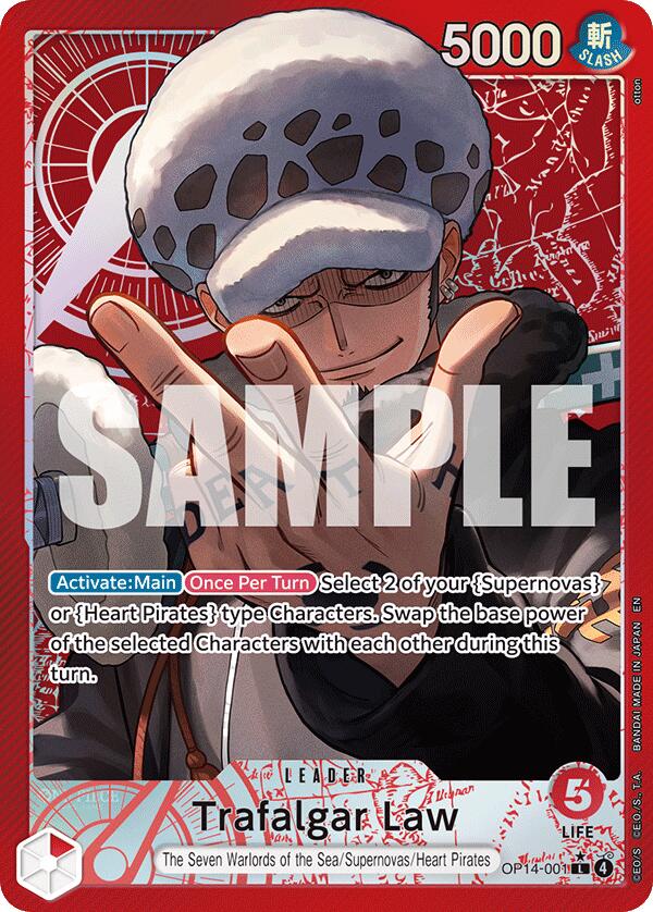 Trafalgar Law - OP14-001 (Alternate Art) - OP14-001 - (The Azure Sea's Seven)