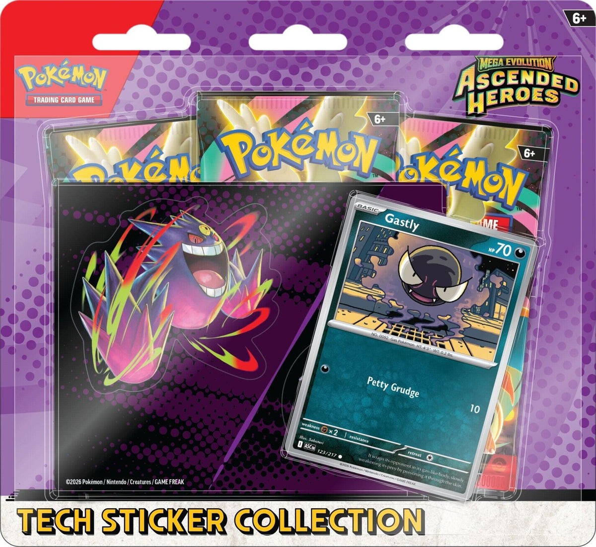 Pokemon TCG: Mega Evolution: Ascended Heroes Tech Sticker Collection - Gastly