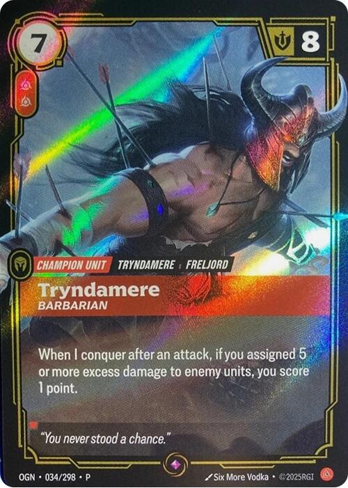 Riftbound Organized Play Promotional Cards - Tryndamere - Barbarian 034/298
