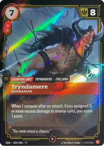 Riftbound Organized Play Promotional Cards - Tryndamere - Barbarian 034/298