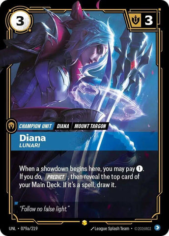 Unleashed - Diana, Lunari (Alternate Art) 079a/219