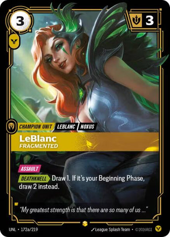 Unleashed - LeBlanc - Fragmented (Alternate Art) 172a/219