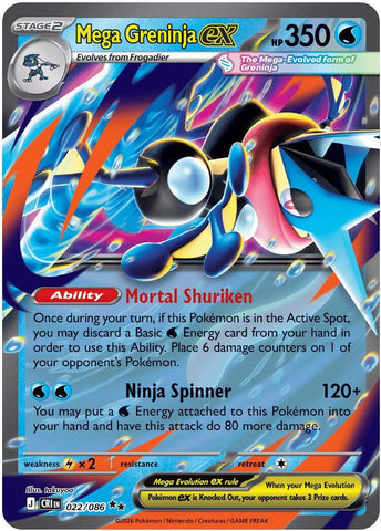 Mega Greninja ex - 022/086 - 022/086 - (ME04: Chaos Rising)