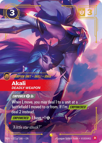 Vendetta - Akali, Deadly Weapon (Alternate Art) 021a/166