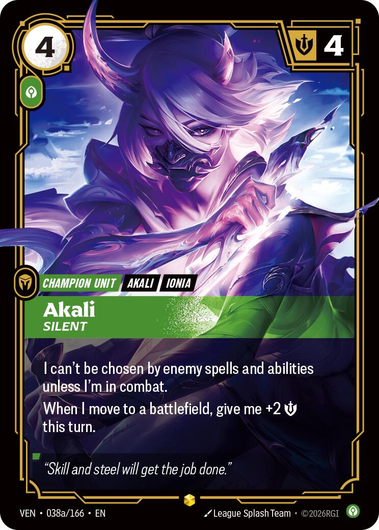 Vendetta - Akali, Silent (Alternate Art) 038a/166