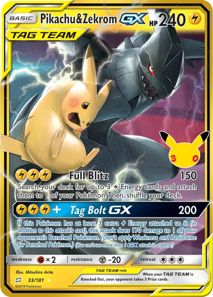 Pikachu & Zekrom GX - 33/181