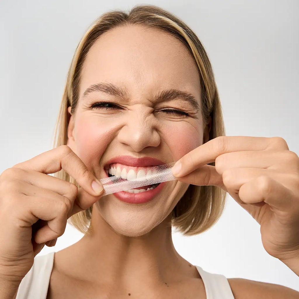 DR.DENT Teeth Whitening Starter Kit | Whitening Strips + Coconut Oil Pulling