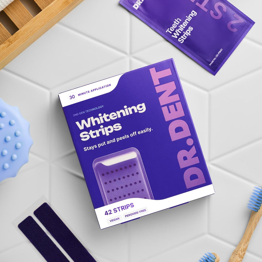 DR.DENT Purple Whitening Essentials Bundle | PAP Strips + Coconut Oil Pulling