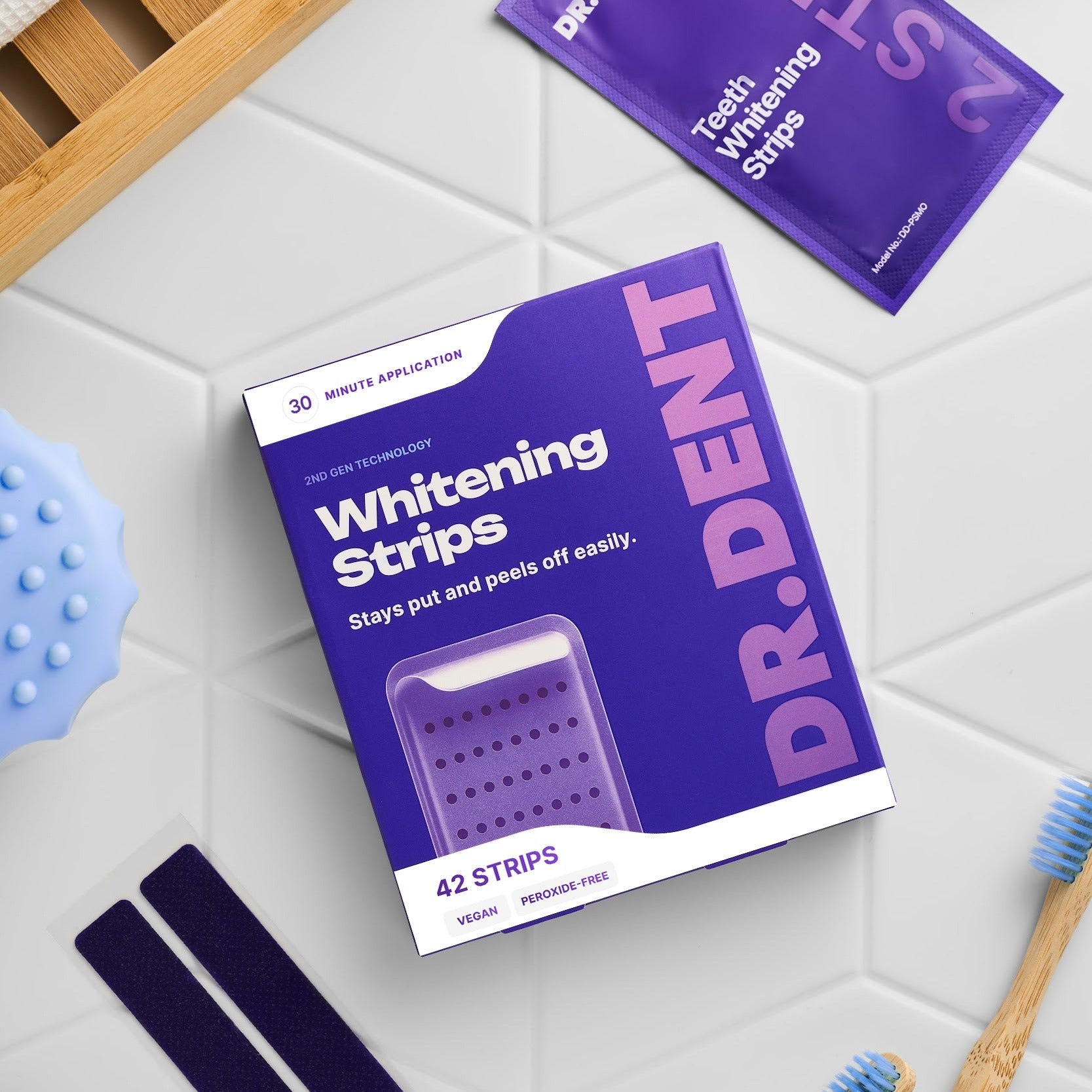 DR.DENT Purple Whitening Essentials Bundle | PAP Strips + Coconut Oil Pulling