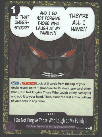I Do Not Forgive Those Who Laugh at My Family!!! - OP10-078